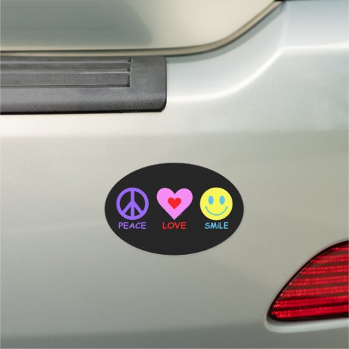 Peace Love Smile Car Magnet