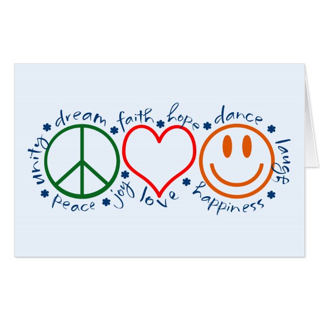 Peace Love Smile Card (Front Horizontal)