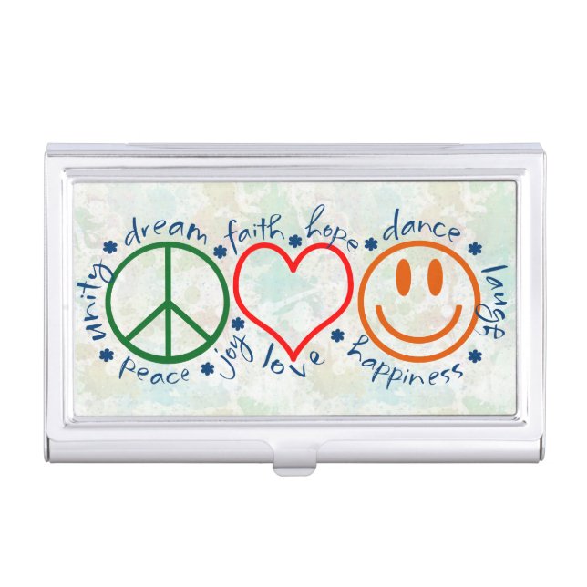 Peace Love Smile Case For Business Cards (Front)
