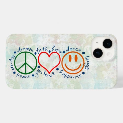 Peace Love Smile Case_Mate iPhone 14 Case