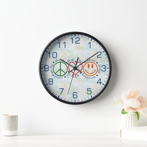 Peace Love Smile Clock