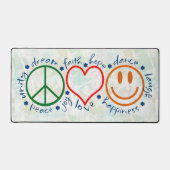 Peace Love Smile Desk Mat (Front)