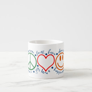 Peace Love Smile Espresso Cup