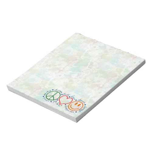 Peace Love Smile Notepad