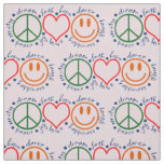 Peace Love Smile Pattern Fabric