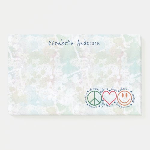 Peace Love Smile Personalize  Large Post_it Notes