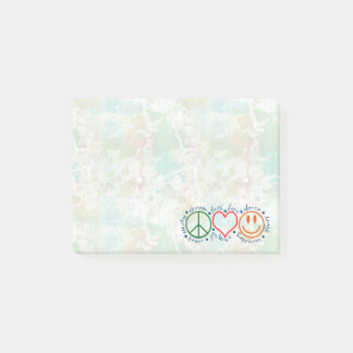 Peace Love Smile Post-it Notes