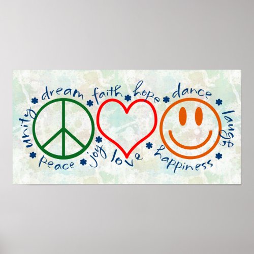 Peace Love Smile Poster