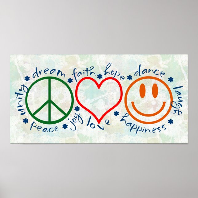 Peace Love Smile Poster (Front)