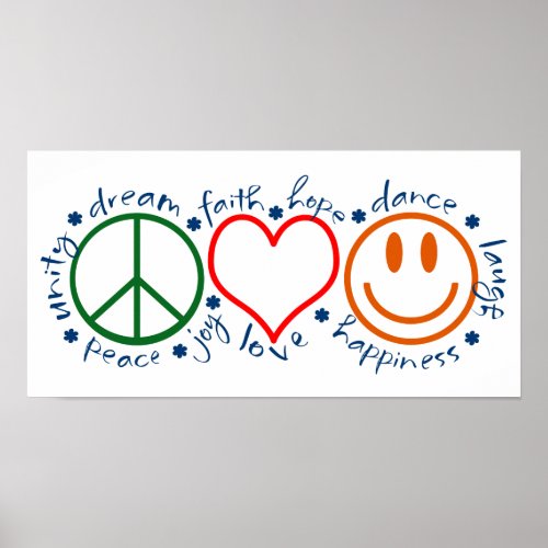 Peace Love Smile Poster