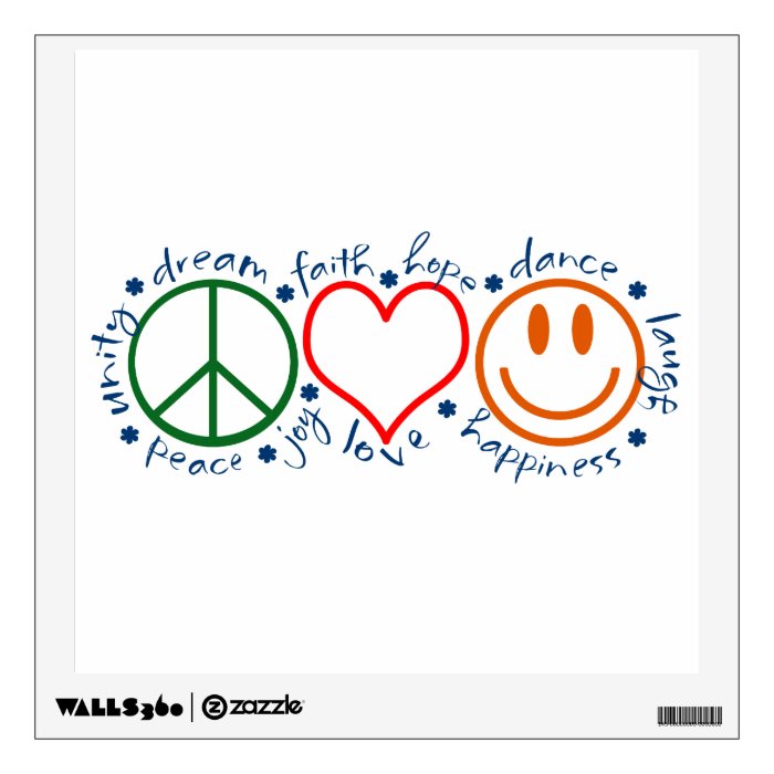 Peace Love Smile Room Decal