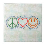 Peace Love Smile Tile at Zazzle