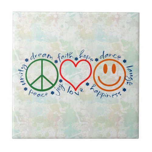 Peace Love Smile Tile