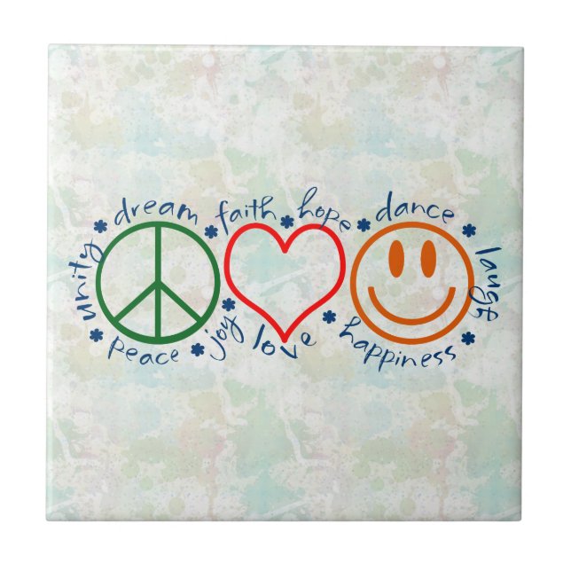 Peace Love Smile Tile (Front)
