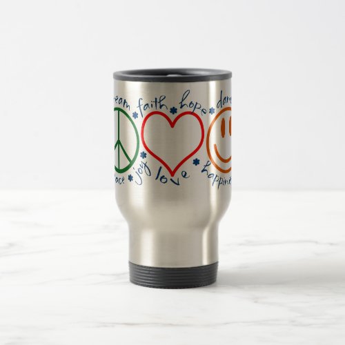 Peace Love Smile Travel Mug