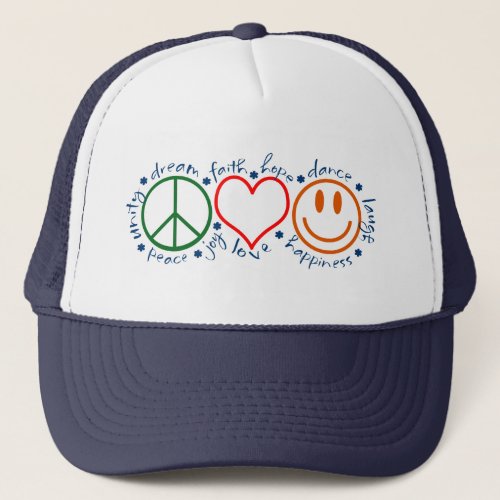 Peace Love Smile Trucker Hat