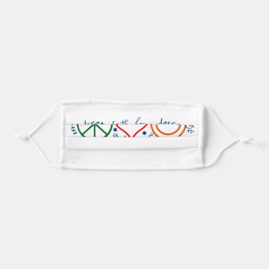 Peace Love Smile | White Adult Cloth Face Mask (Front, Folded)