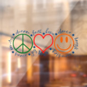 Peace Love Smile Window Cling (Sheet 2)