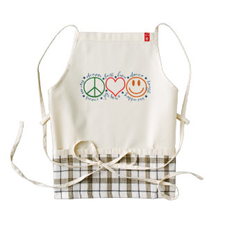 Peace Love Smile Zazzle HEART Apron