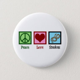Peace Love Snakes Cute Herpetology Button