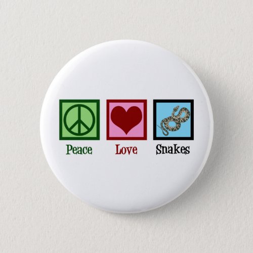 Peace Love Snakes Cute Herpetology Button