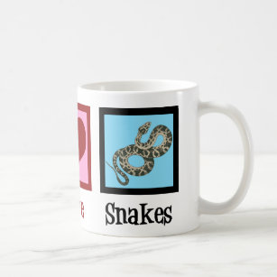 Peace Love Snakes Cute Herpetology Coffee Mug