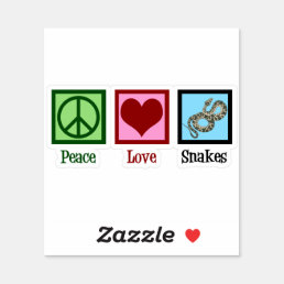 Peace Love Snakes Cute Herpetology Sticker