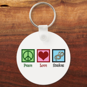 Peace Love Snakes Keychain