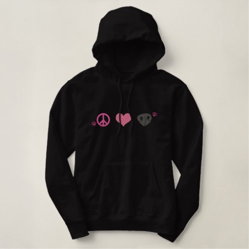 Peace Love Sniff Embroidered Hoodie