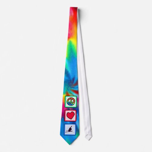 Peace Love Snow Skiing Tie