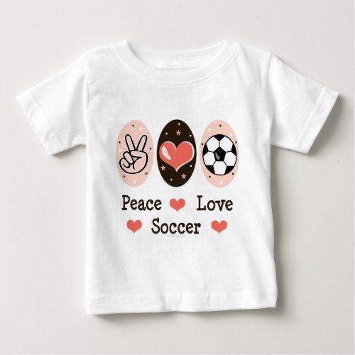 Peace Love Soccer Baby Long Sleeve T shirt