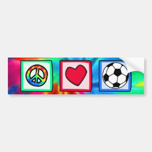 Peace, Love, Soccer Bumper Sticker