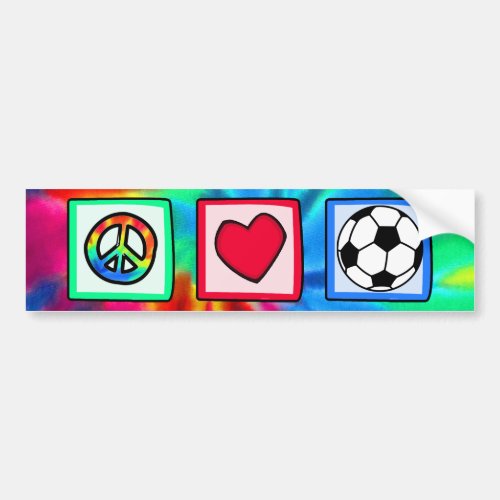 Peace Love Soccer Bumper Sticker
