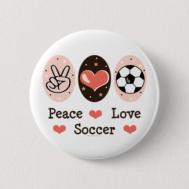 Peace Love Soccer Button (Front)