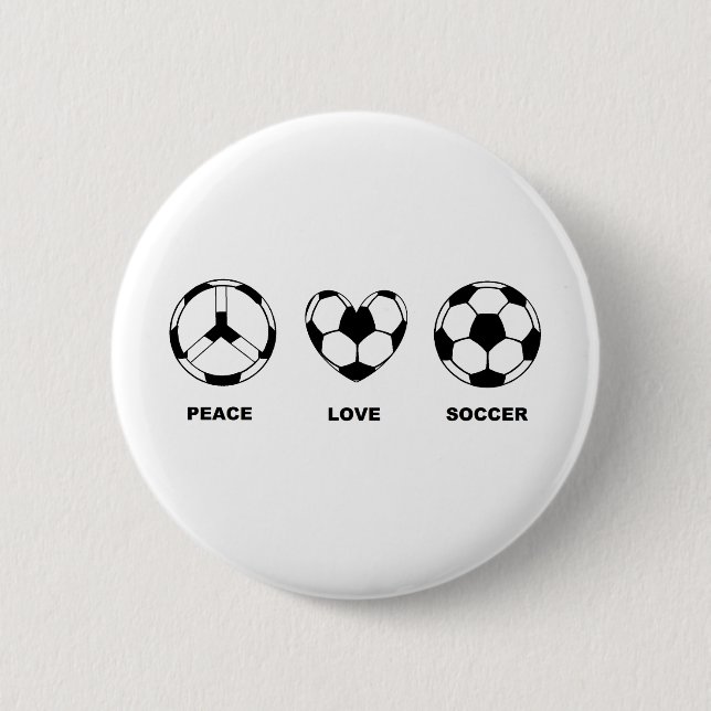 Peace Love Soccer Button (Front)