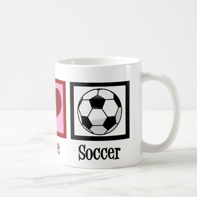 Peace Love Soccer Coffee Mug (Right)