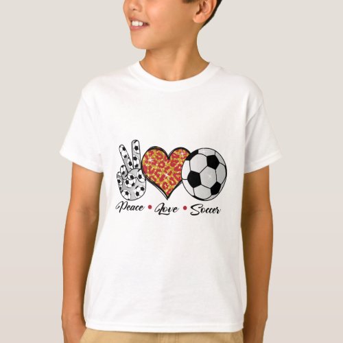 Peace Love Soccer Cool T Shirt