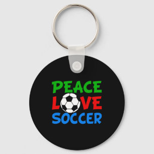 Peace Love Soccer Cute Kids T Shirt Keychain