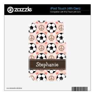 Peace Love Soccer iPod Touch Skin 4th Gen 4g
