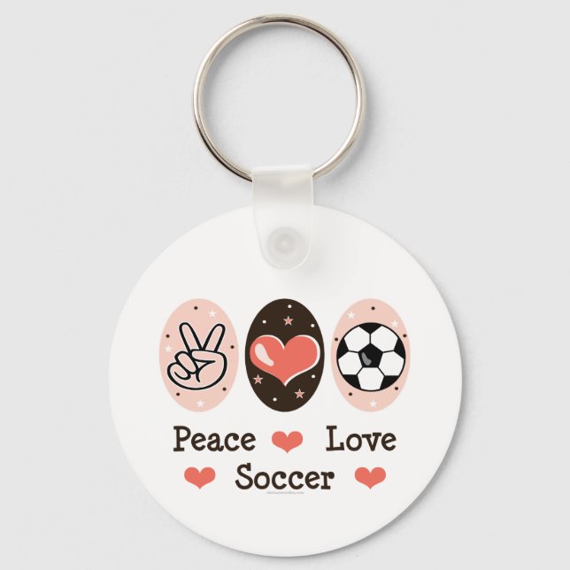 Peace Love Soccer Key Chain (Front)