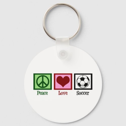 Peace Love Soccer Keychain