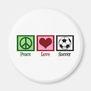 Peace Love Soccer Magnet