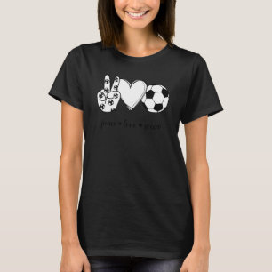 Peace Love Soccer Peace Hand Sign Soccer T-Shirt