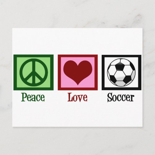 Peace Love Soccer Postcard