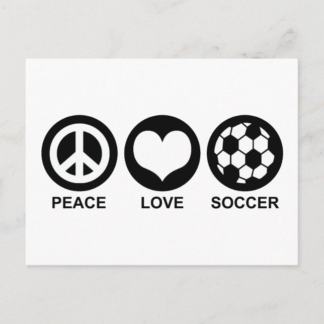 Peace Love Soccer Postcard (Front)