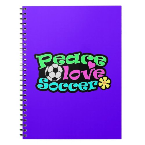 Peace Love Soccer Retro Notebook