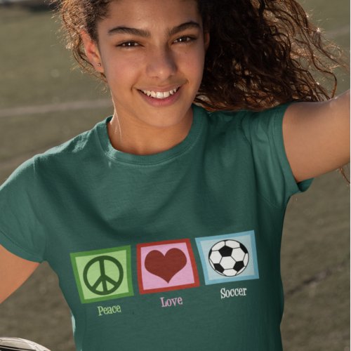 Peace Love Soccer T_Shirt