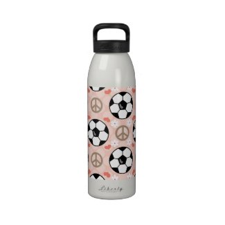 Peace Love Soccer Water Bottle BPA Free