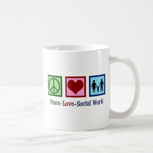 Peace Love Social Work Coffee Mug (Right)