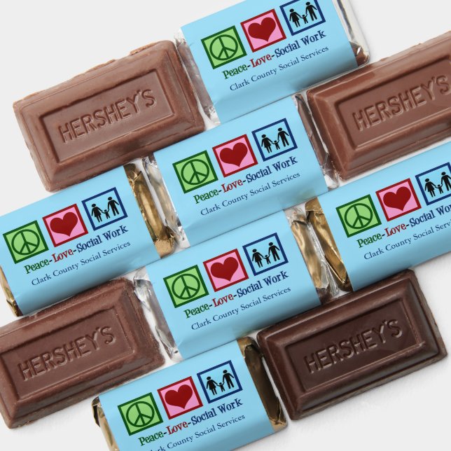 Peace Love Social Work Custom Blue Hershey's Miniatures (Assorted)